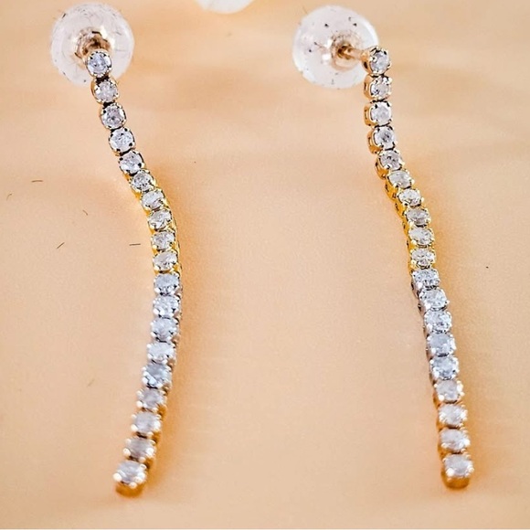 Elegant Tennis Earrings in 18k Japan YG .5 carat of Natural...